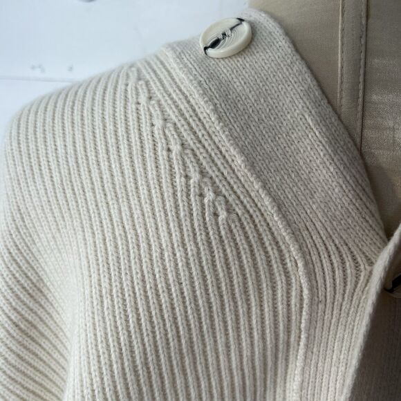 H&M Studio Collection Cardigan XL Wool Chunky knit v neck AW2024 NWT cream - Picture 11 of 16